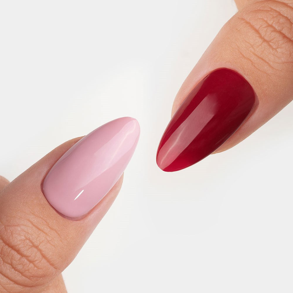 Gelous Settle Petal and Rich Mahogany gel nail polish Duo - photographed in New Zealand