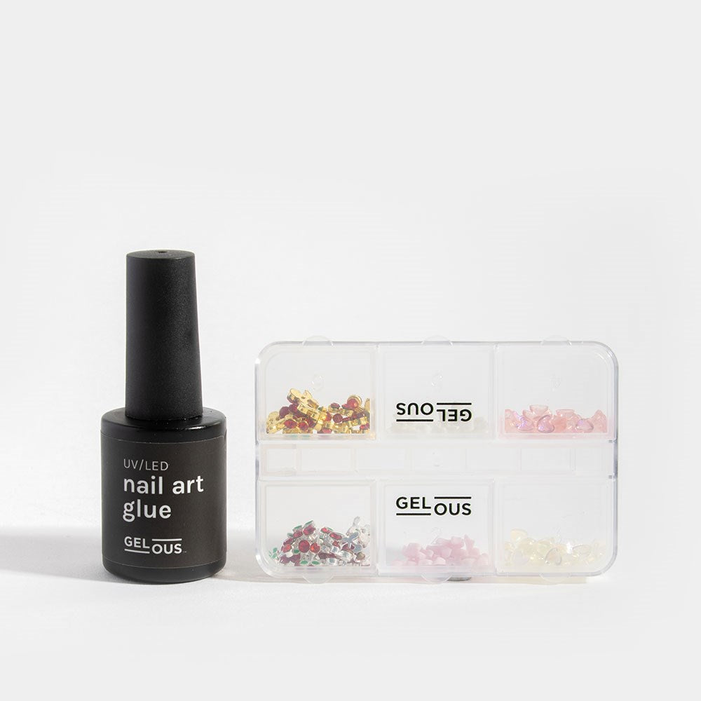Gelous Nail Art Glue and Sweetheart Charms Nail Art Set Duo product photo - photographed in New Zealand