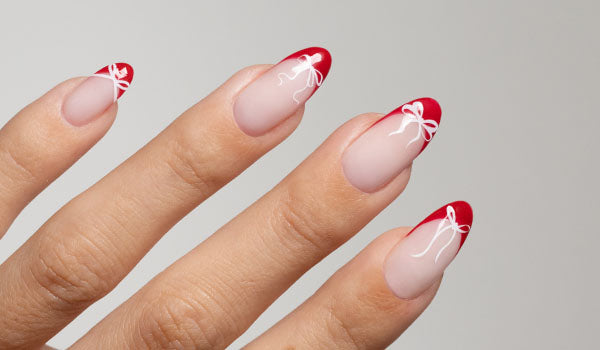 Gelous White Bows Nail Art Stickers - photographed in New Zealand