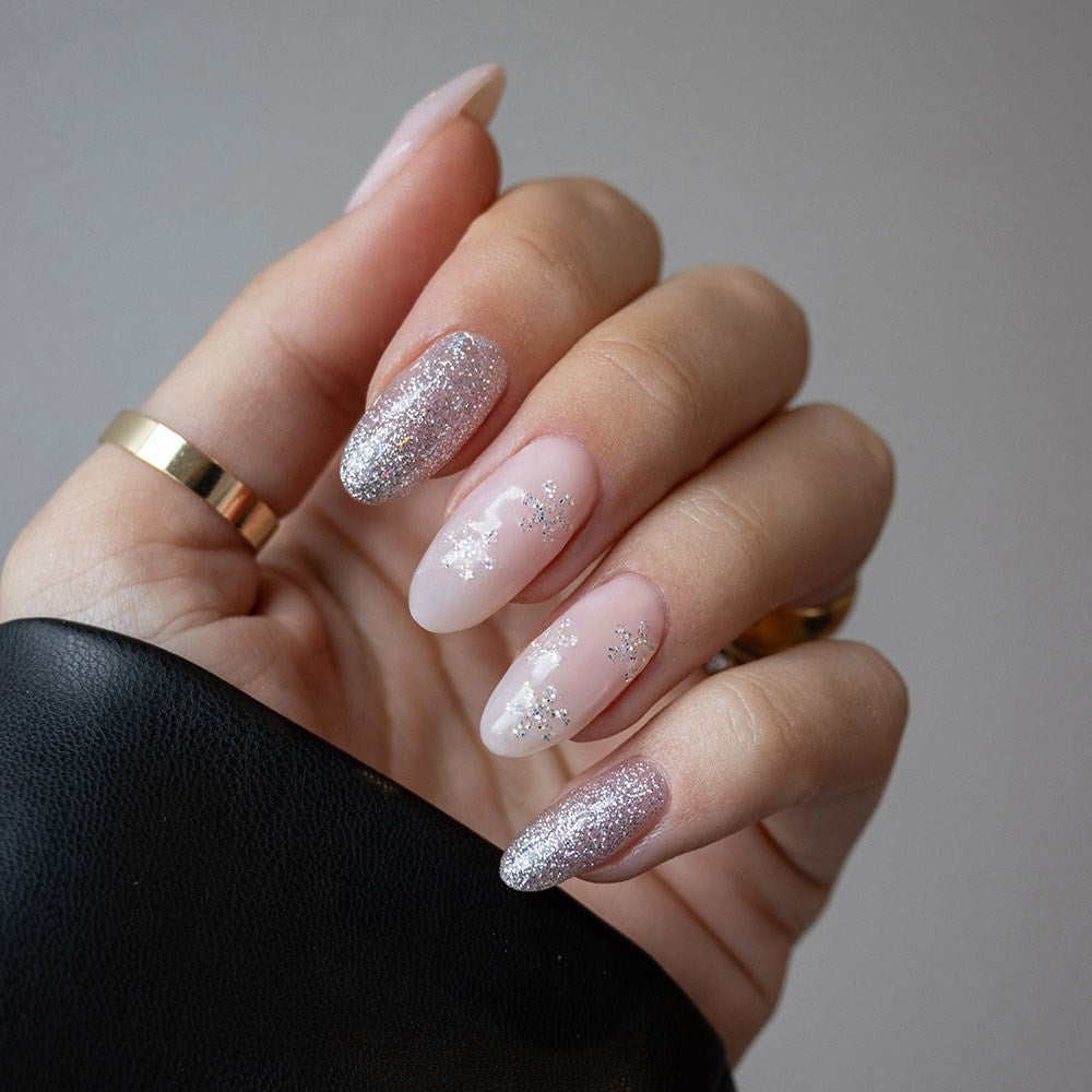 Gelous Imperfect Glitter Snowflake Sequins - photographed in New Zealand on model