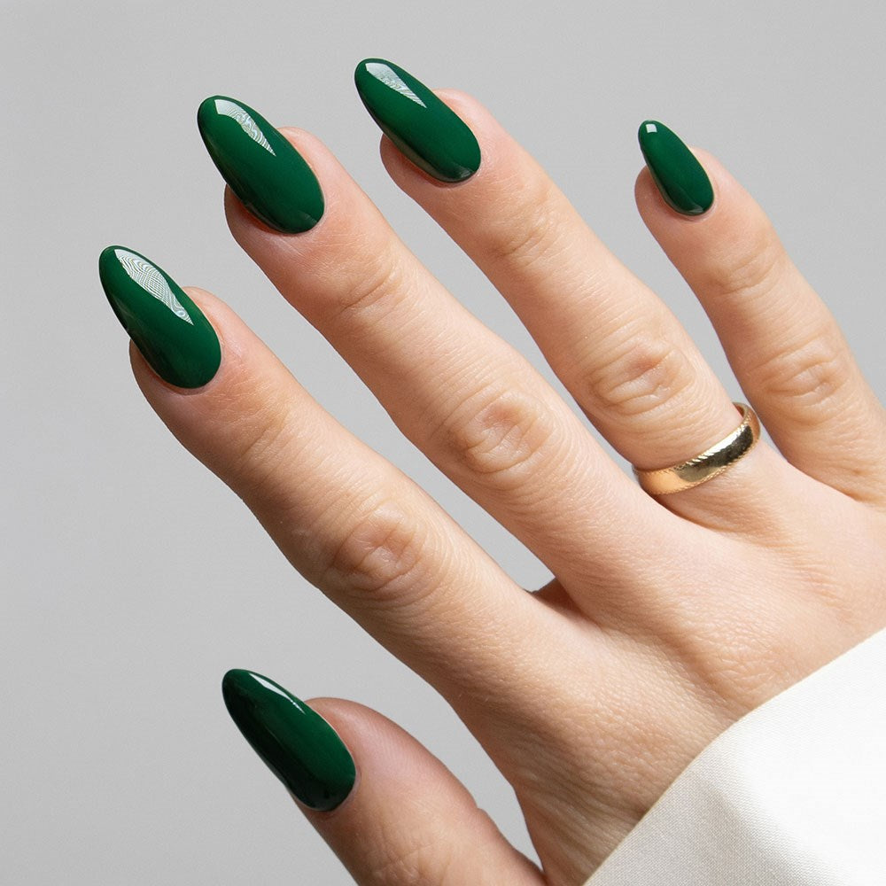 Gelous Imperfect Mid Green Mini gel nail polish - photographed in New Zealand