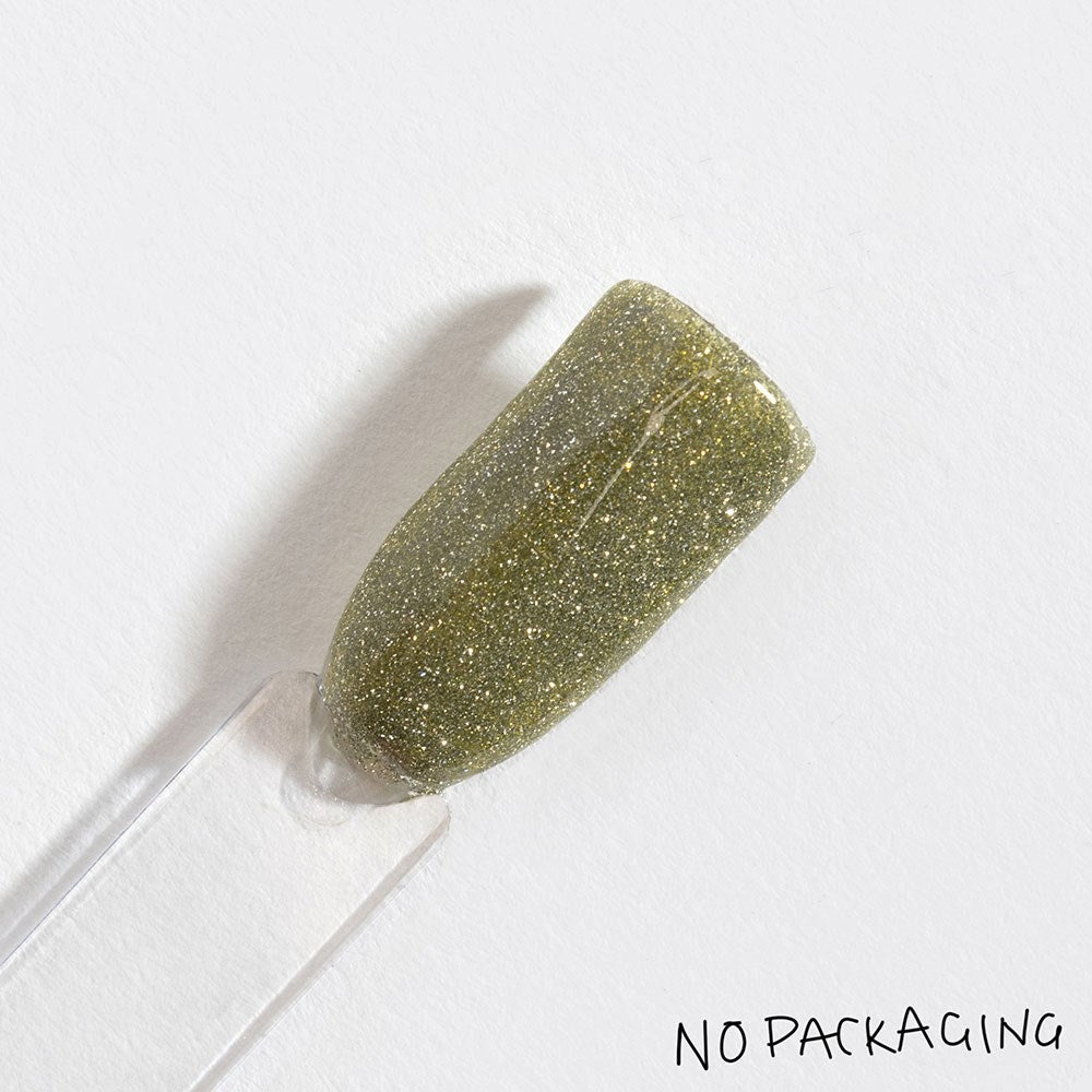 Gelous Imperfect Green Reflective Glitter Mini gel nail polish - photographed in New Zealand