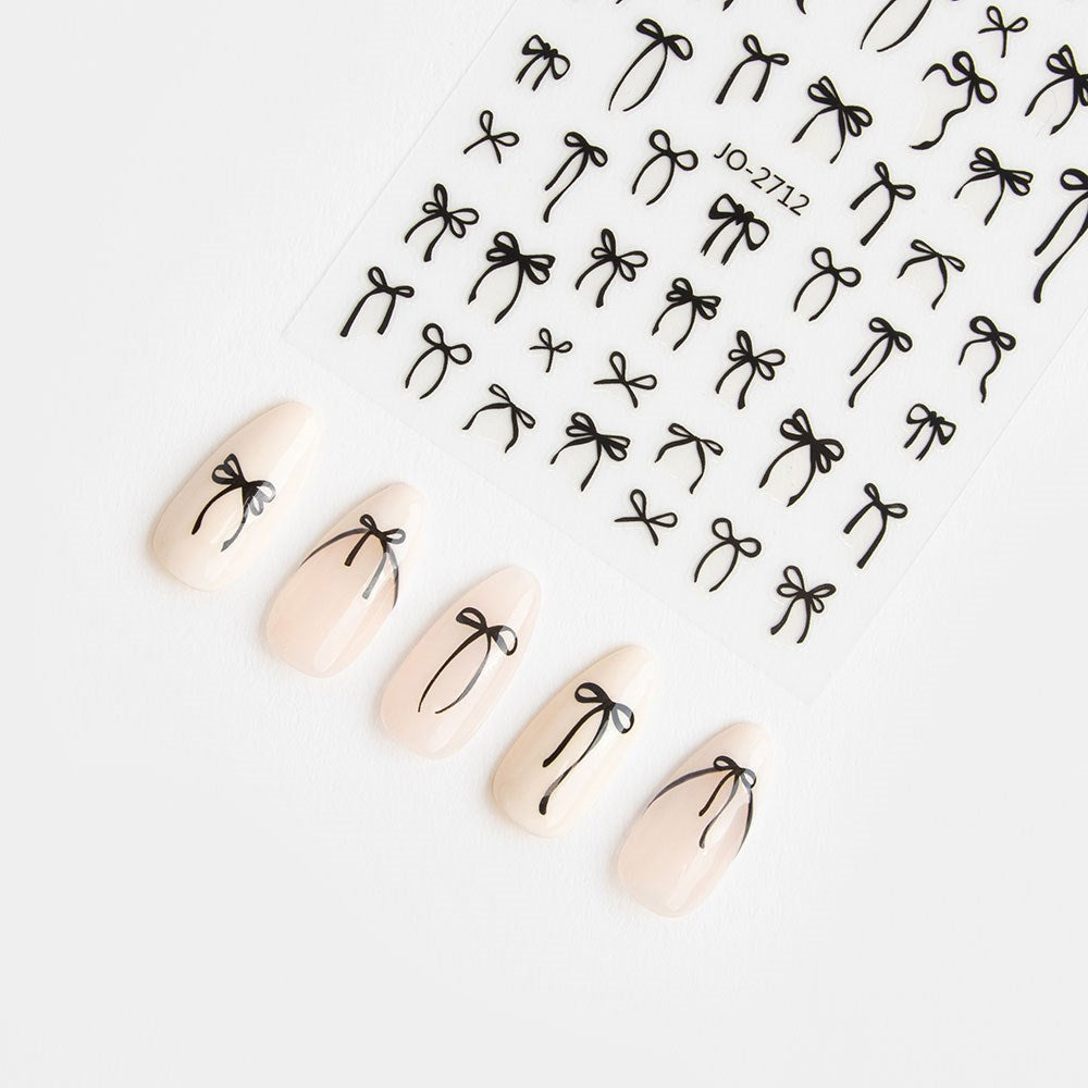 Gelous Black Bow Nail Art Stickers product photo - photographed in New Zealand