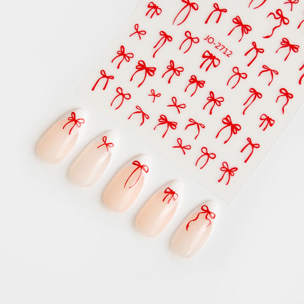 Gelous Red Bows Nail Art Stickers product photo - photographed in New Zealand