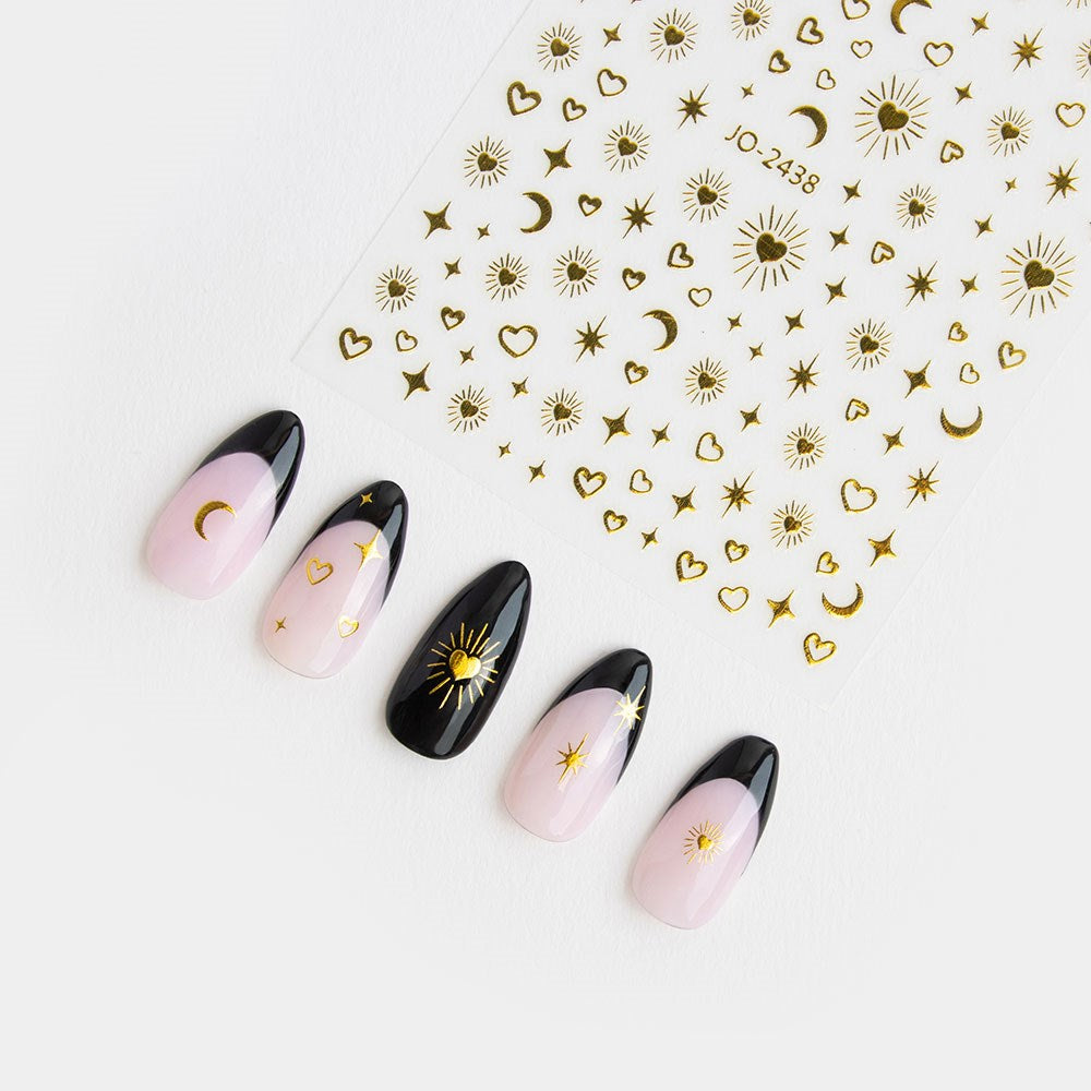 Gelous Gold Celestial Nail Art Stickers product photo - photographed in New Zealand