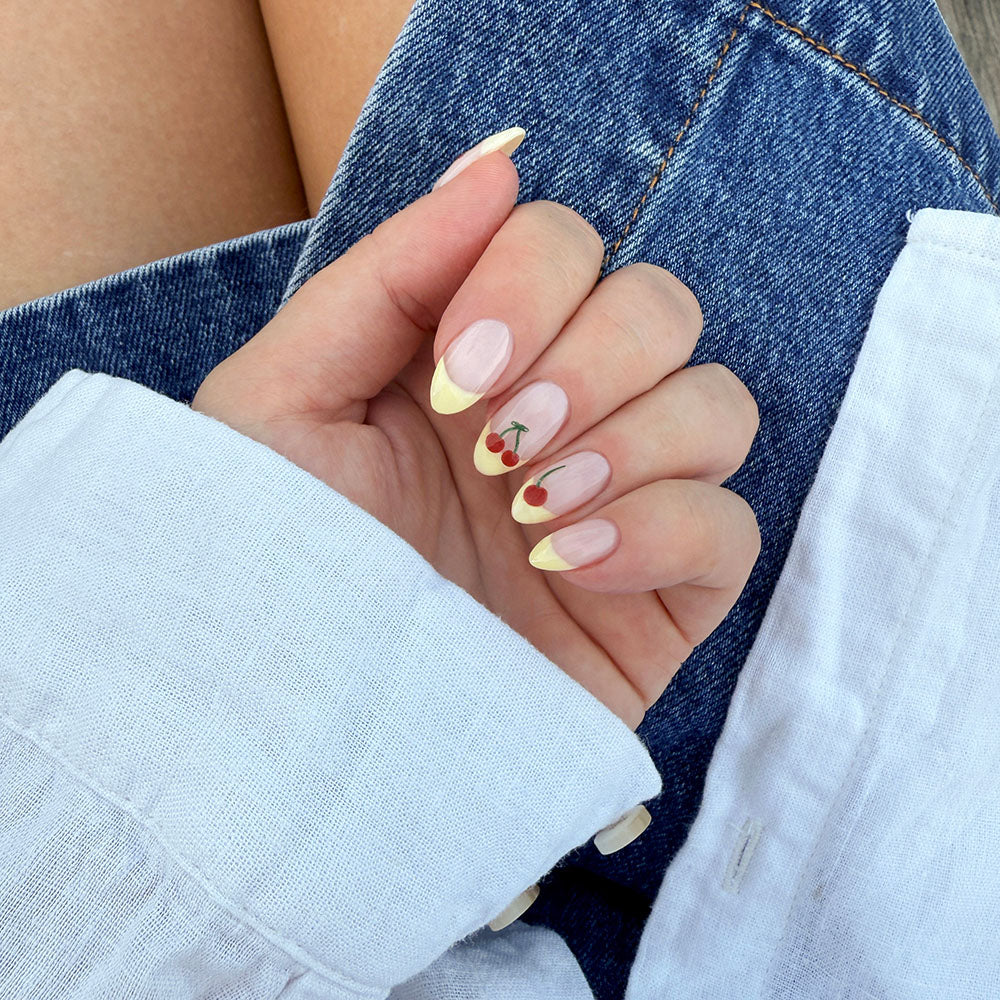 Gelous Cherries and Bows Nail Art Stickers product photo - photographed in New Zealand on model