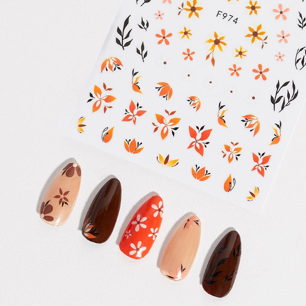 Gelous Flowers in the Fall Nail Art Stickers product photo - photographed in New Zealand