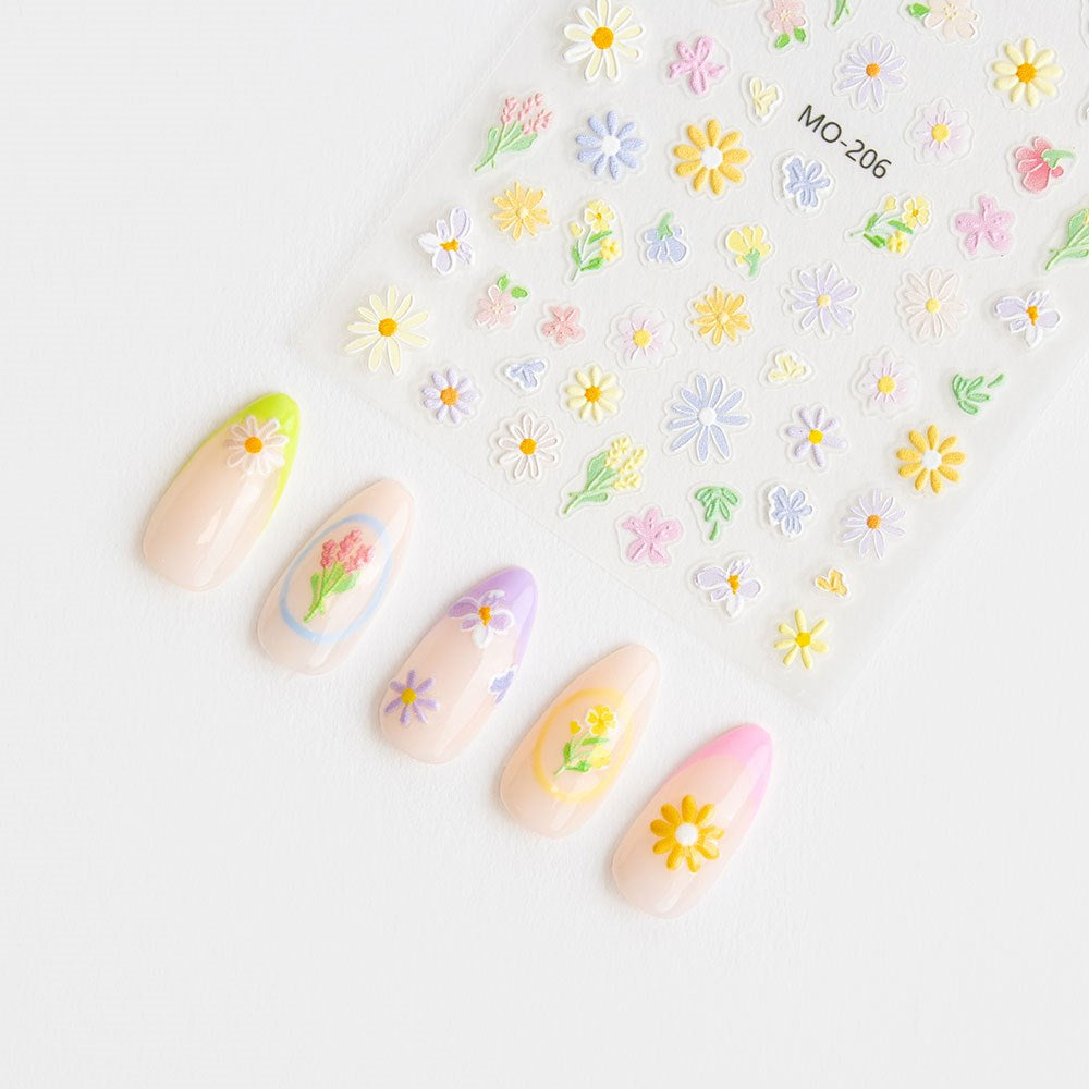 Gelous Pastel Flower Nail Art Stickers product photo - photographed in New Zealand