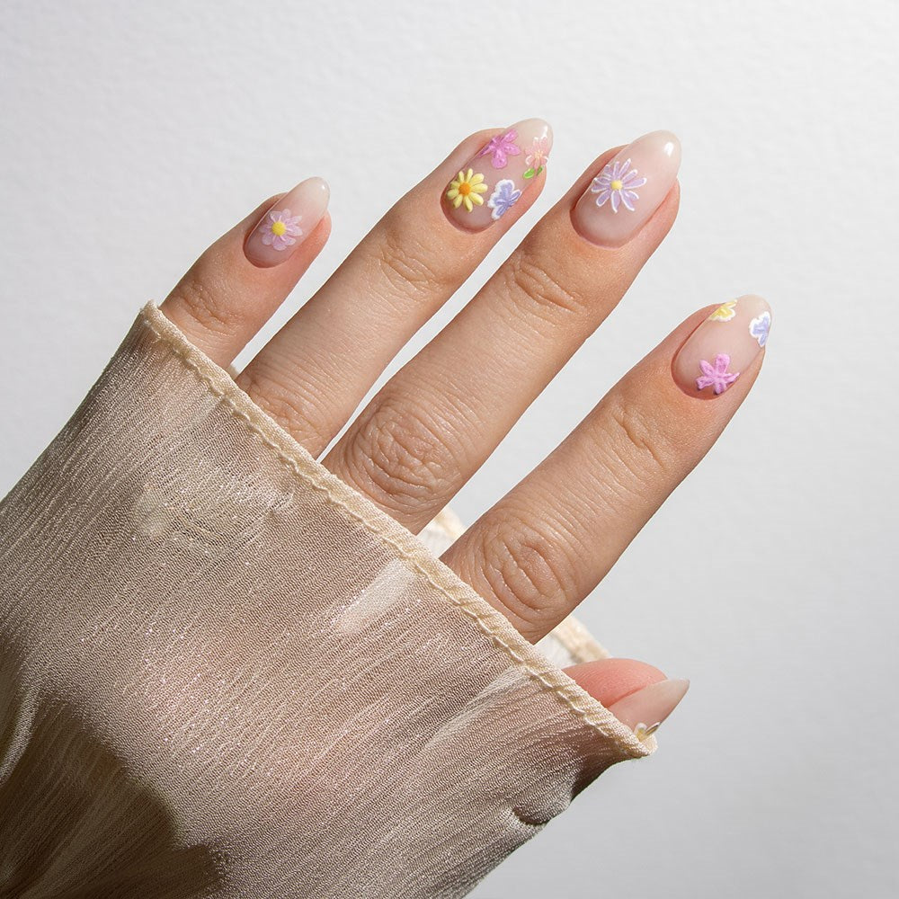 Gelous Pastel Flower Nail Art Stickers product photo - photographed in New Zealand on model
