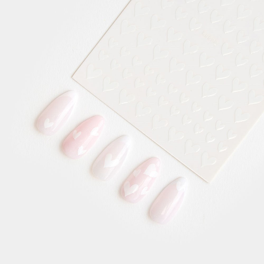 Gelous White Hearts Nail Art Stickers product photo - photographed in New Zealand