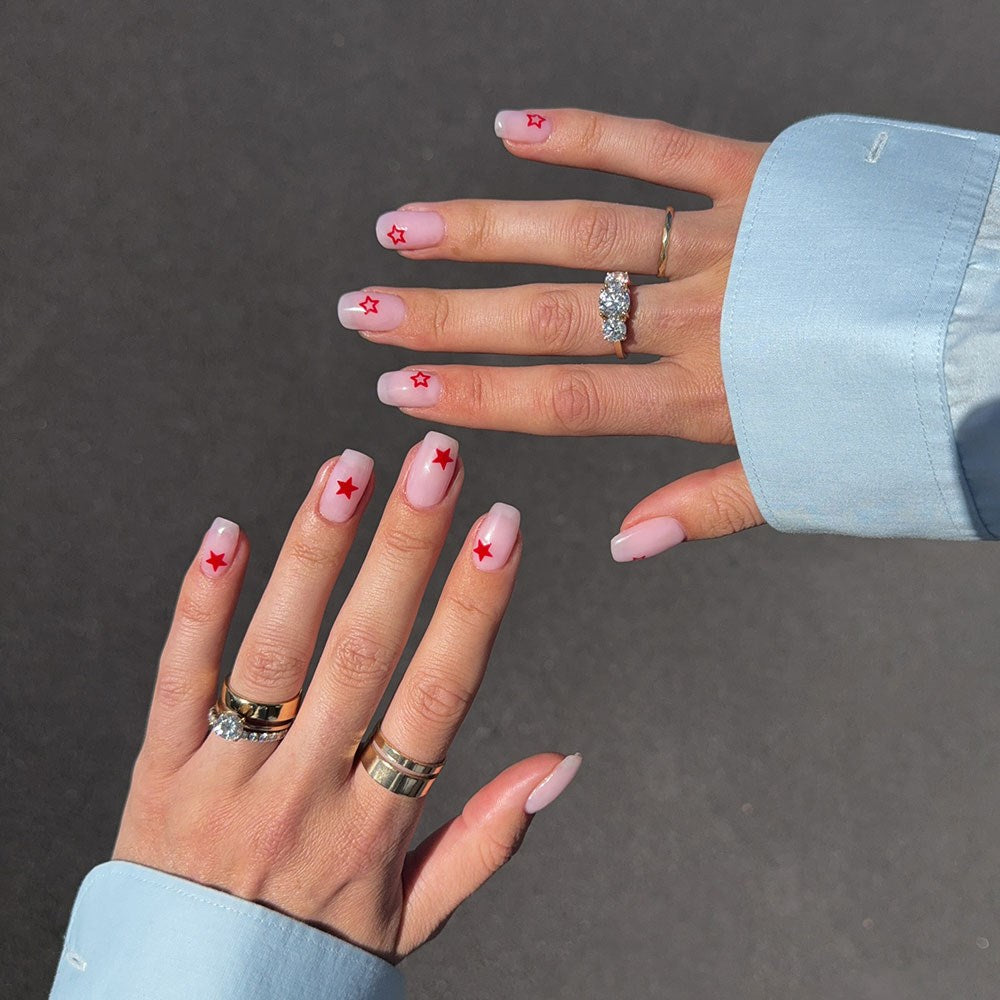 Gelous Red Hearts and Stars Nail Art Stickers product photo - photographed in New Zealand