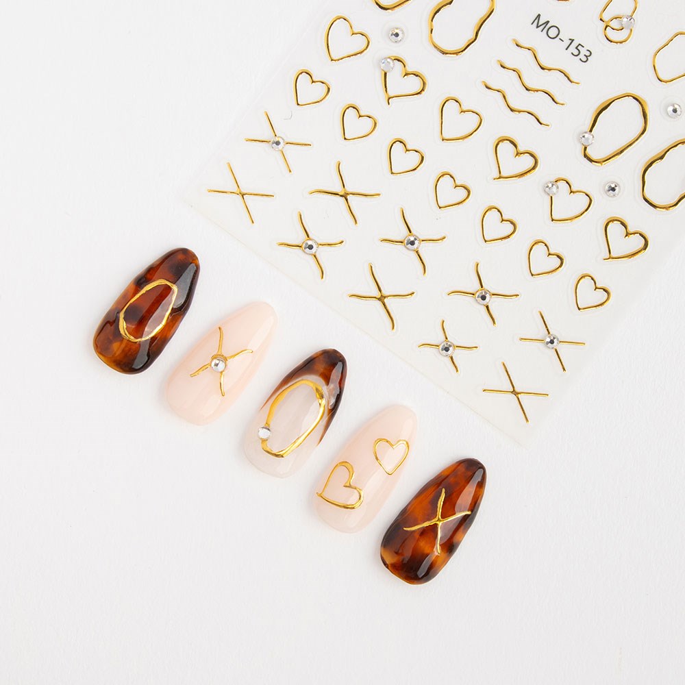 Gelous Gold Shapes Nail Art Stickers product photo - photographed in New Zealand