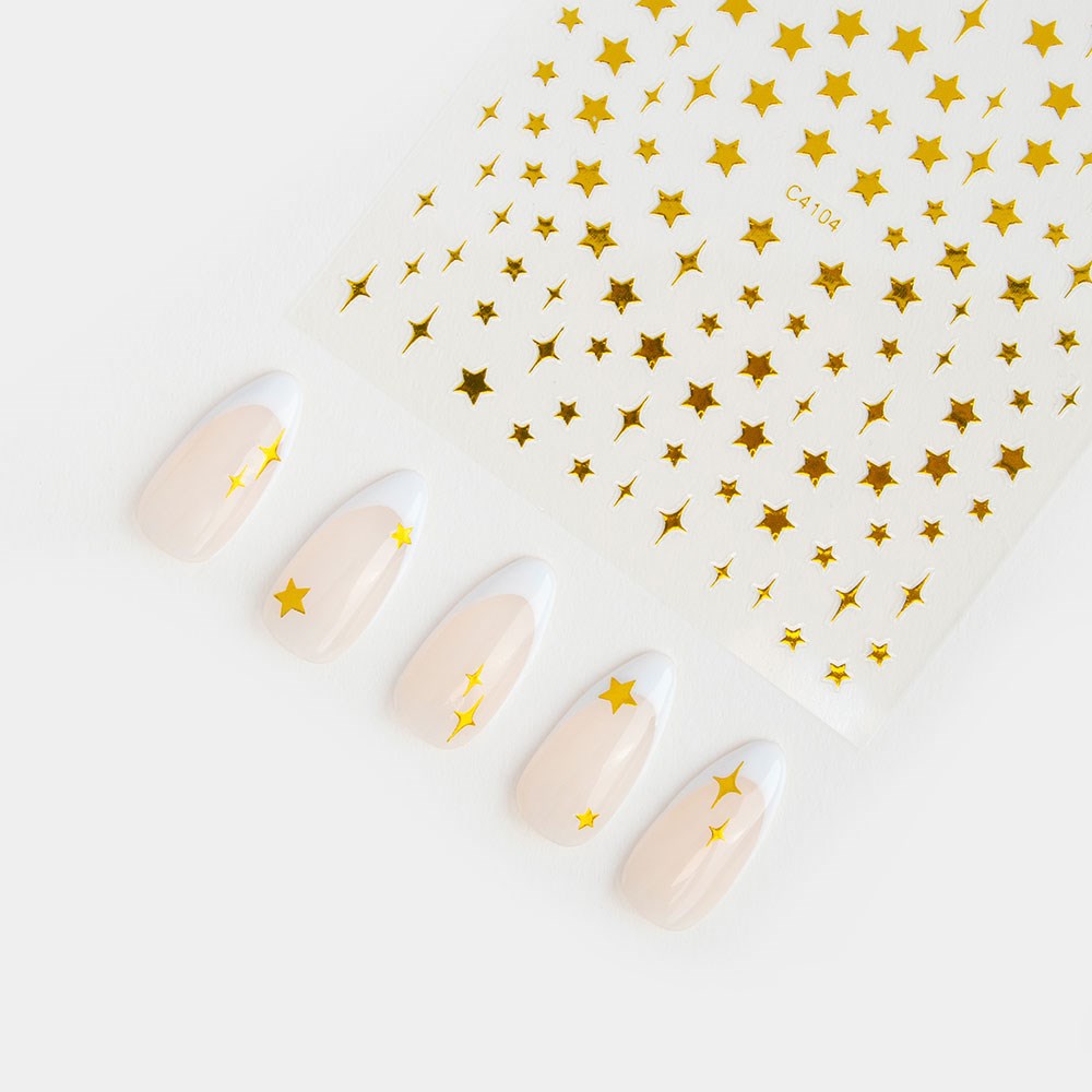 Gelous Gold Star Nail Art Stickers product photo - photographed in New Zealand