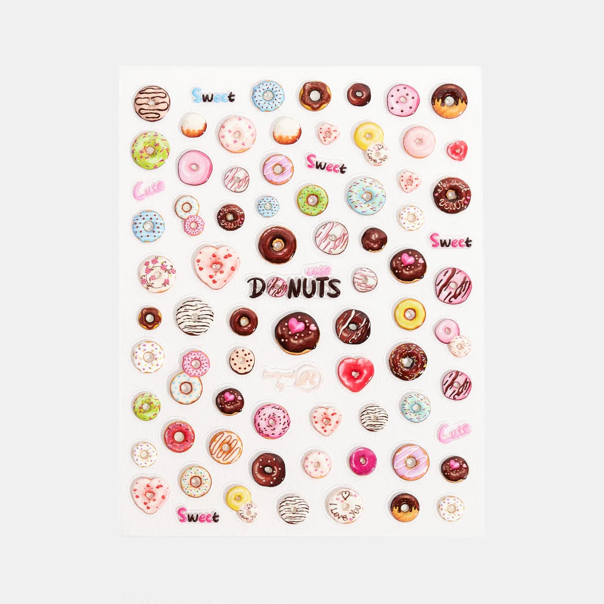 Gelous Donut Nail Art Stickers product photo - photographed in New Zealand