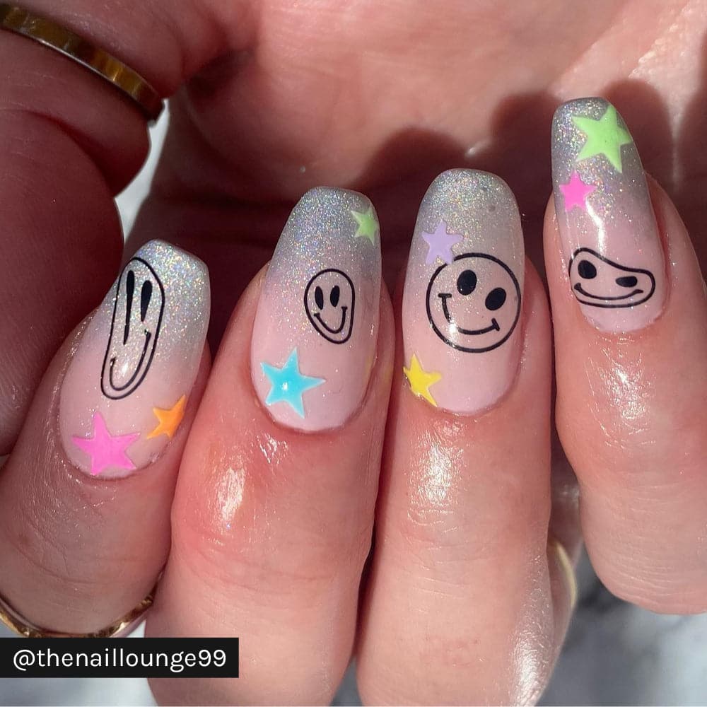Black Smilies Gel Nail Art Stickers - Instagram Photo
