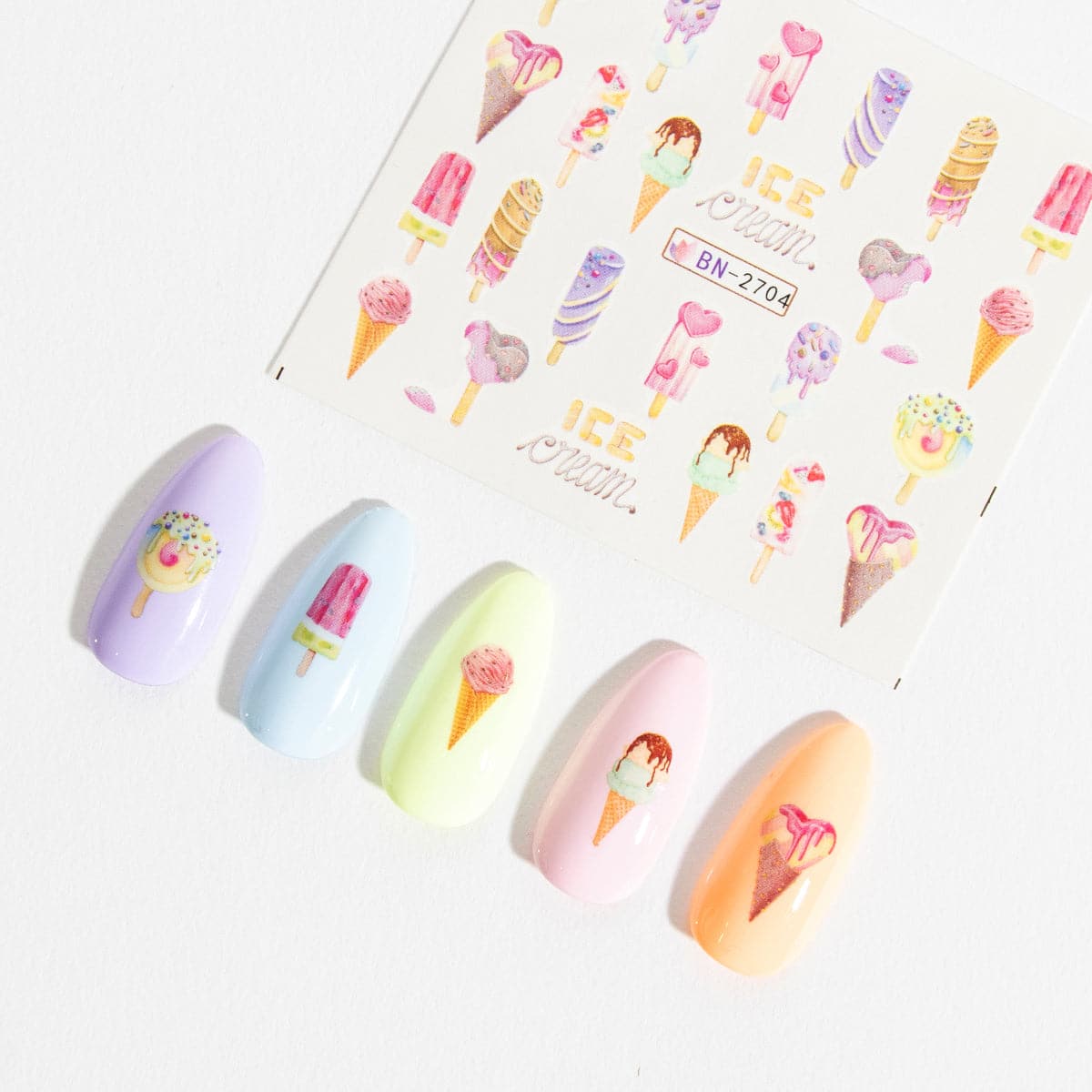 Gelous Ice Cream Water Nail Transfers product photo - photographed in New Zealand