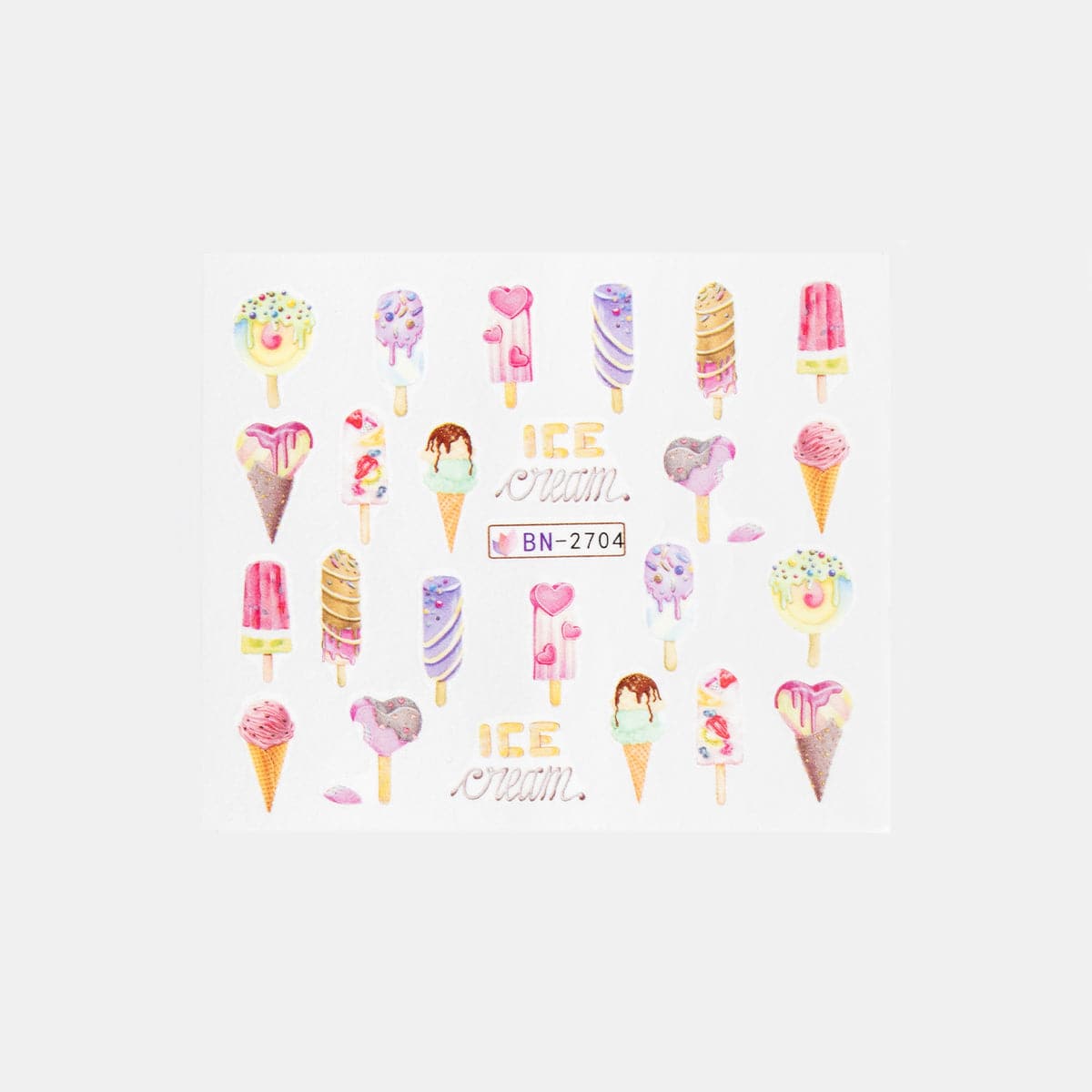 Gelous Ice Cream Water Nail Transfers product photo - photographed in New Zealand