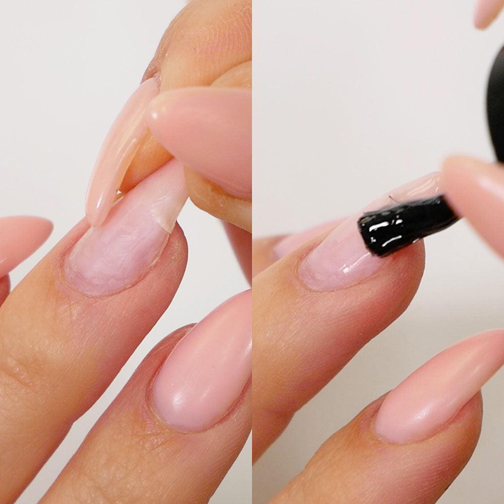 Using Gelous UV/LED Fibre Nail Repair Glue to fix a broken nail - photographed in New Zealand