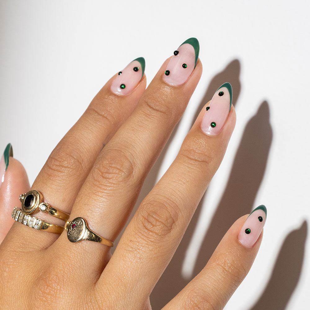 Gelous Green Rhinestones Nail Art Set product photo - photographed in New Zealand