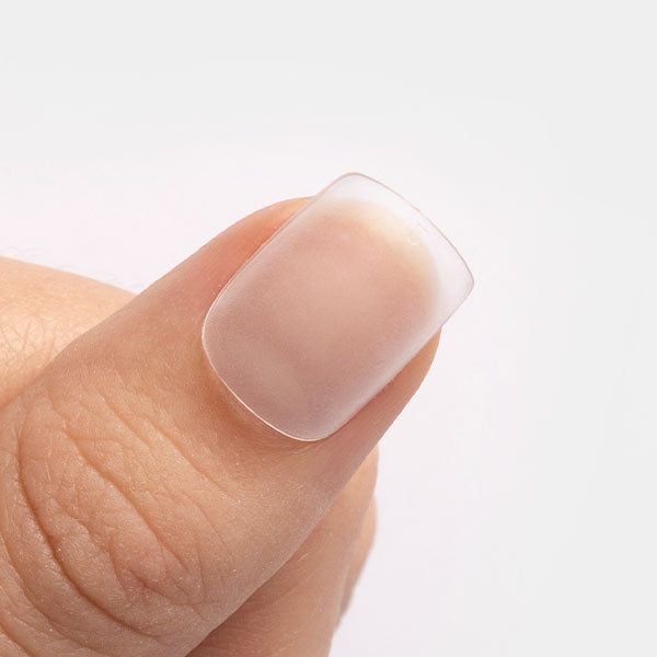 Gelous Short Square Nail Tips applied on model in New Zealand