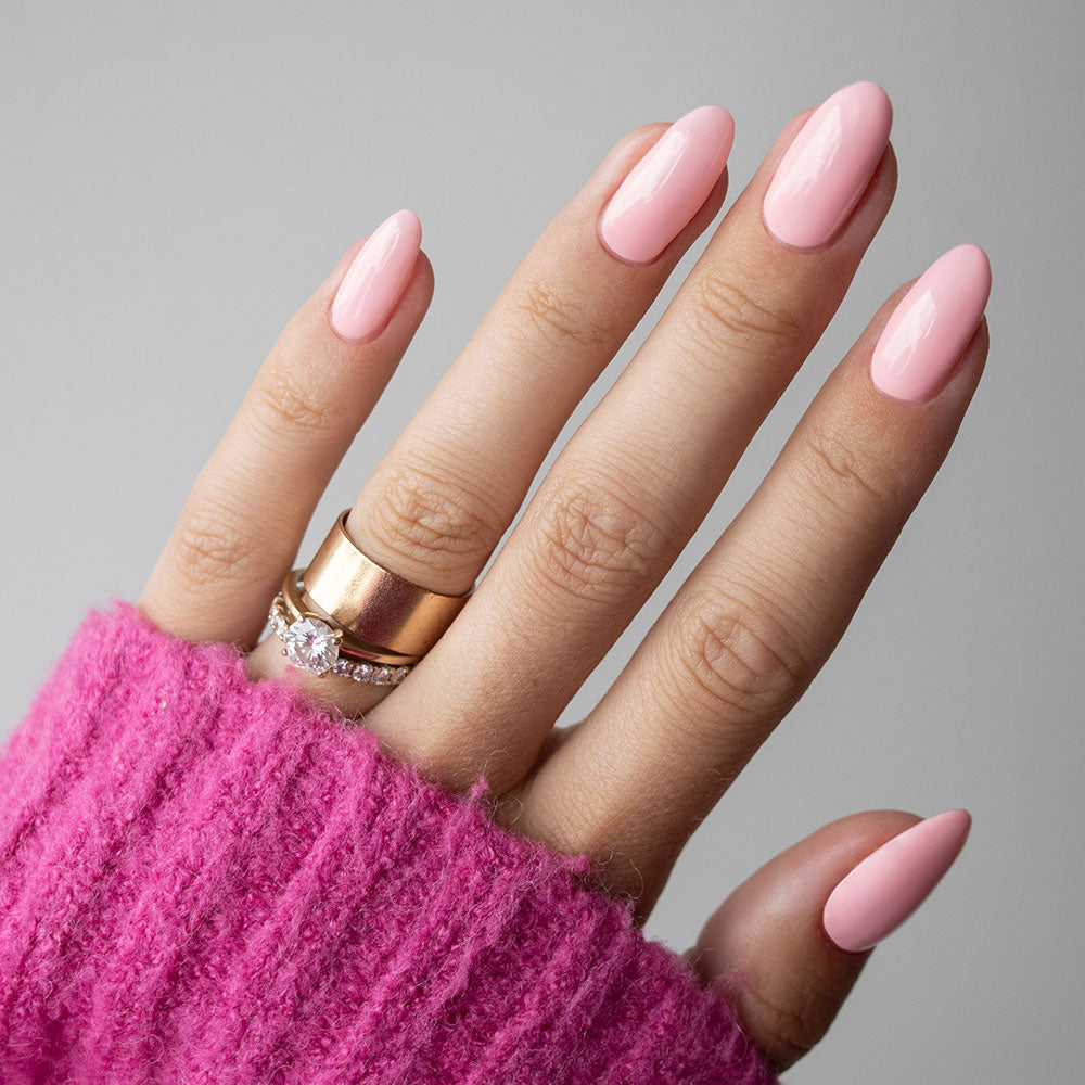 Gelous Strawberry Kisses gel nail polish on model - photographed in New Zealand