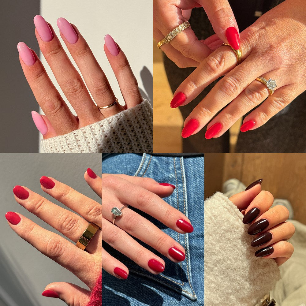 Gelous gel nail polish Love Notes Polish Pack- photographed in New Zealand on model