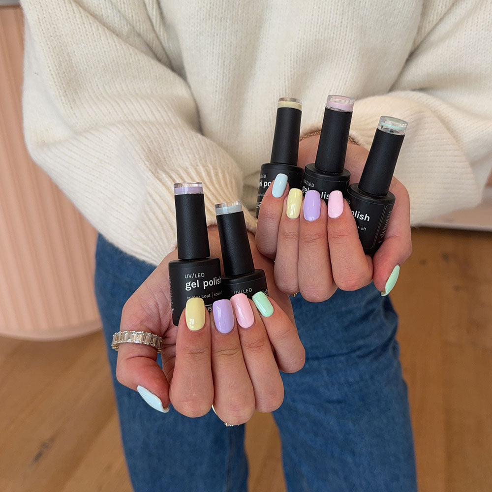 Gelous Pastel gel nail polish pack - photographed in New Zealand on model