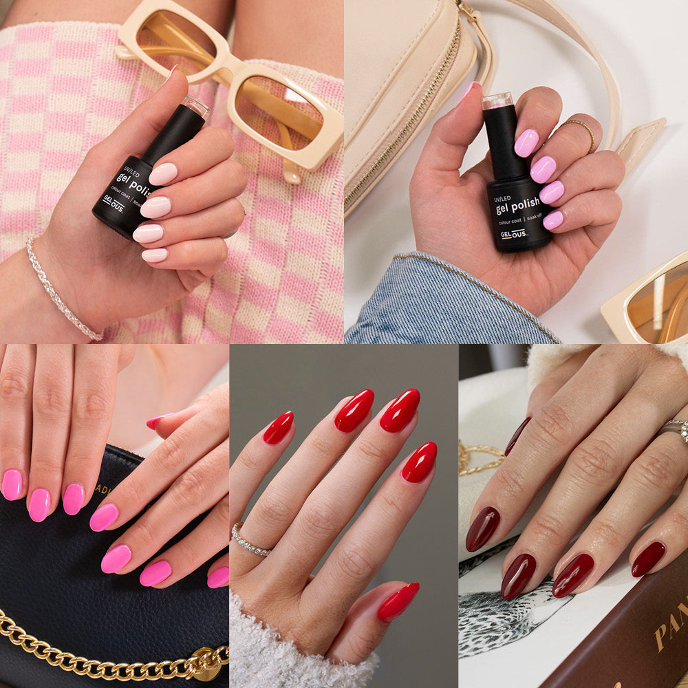 Gelous gel nail polish Pinks & Reds Ultimate Starter Kit - photographed in New Zealand