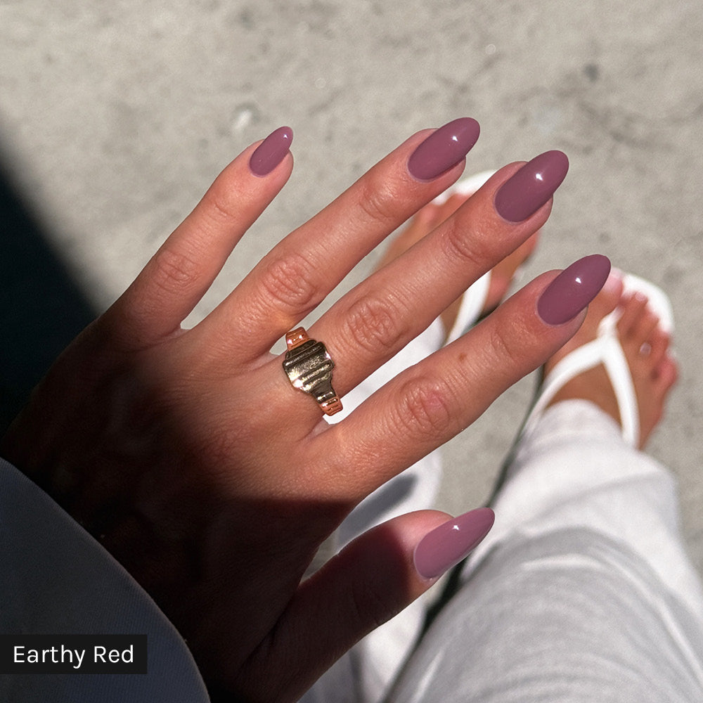 Gelous gel nail polish Signature Starter Kit with Earthy Red - photographed in New Zealand