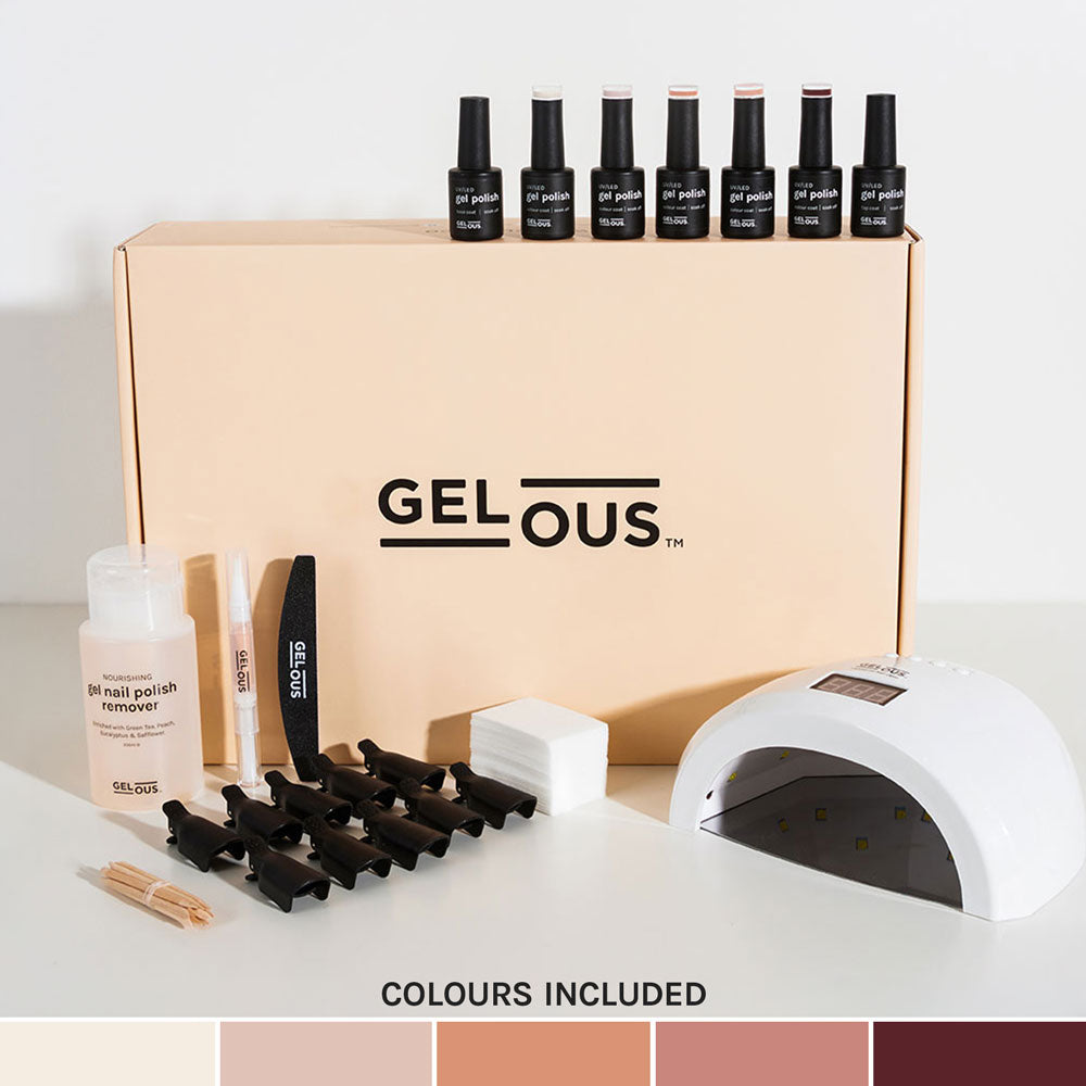 Gelous gel nail polish Nudes and Browns Ultimate Starter Kit - photographed in New Zealand