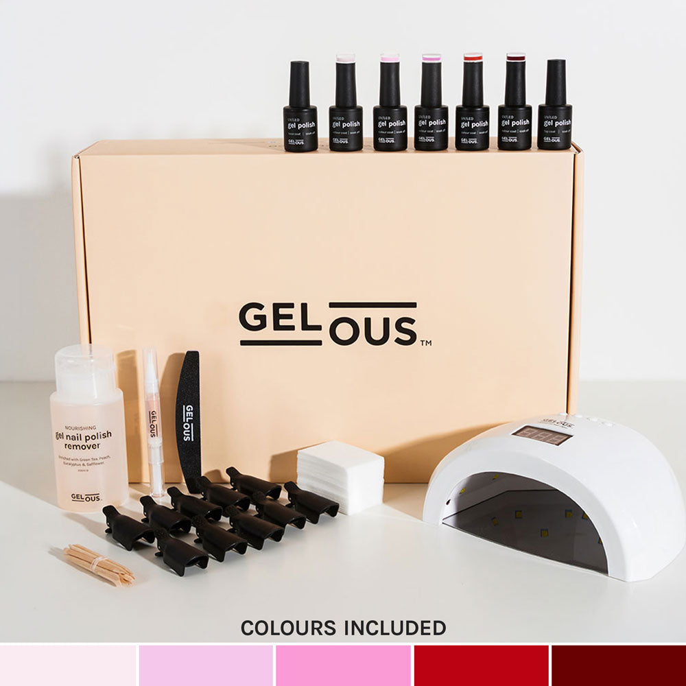 Gelous gel nail polish Pinks & Reds Ultimate Starter Kit - photographed in New Zealand