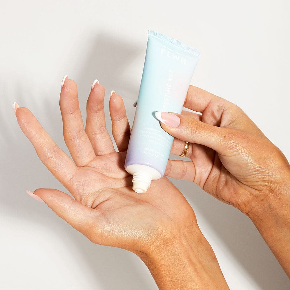 The Aromatherapy Co. Forget Me Not Hand Cream - photographed on model in New Zealand