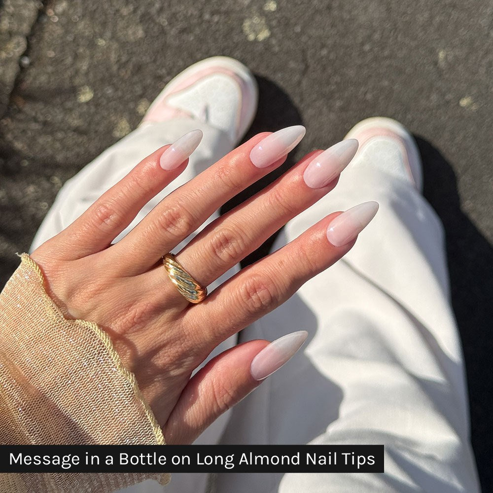 Gelous Long Almond Nail Tips - photographed in New Zealand on model