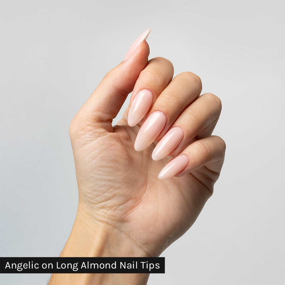 Gelous Long Almond Nail Tips - photographed in New Zealand on model