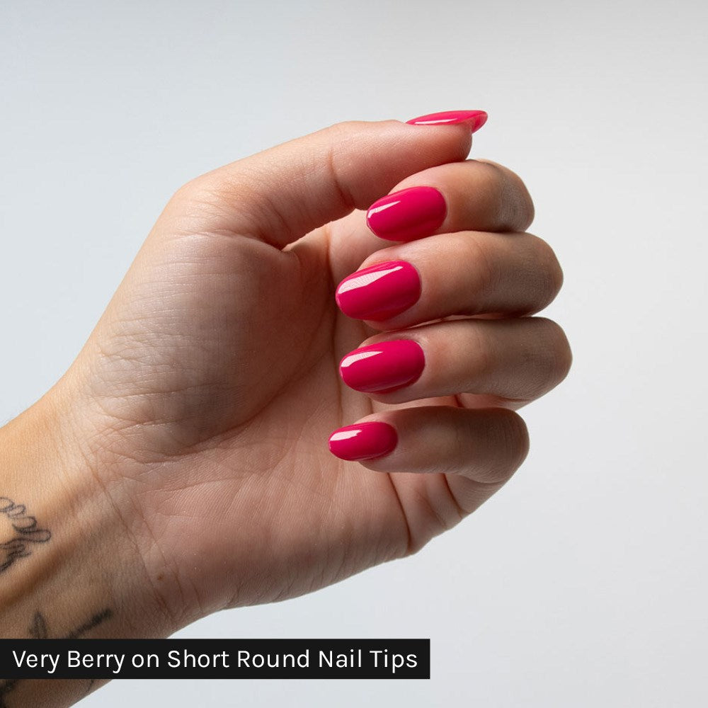Gelous Short Round Nail Tips - photographed in New Zealand on model
