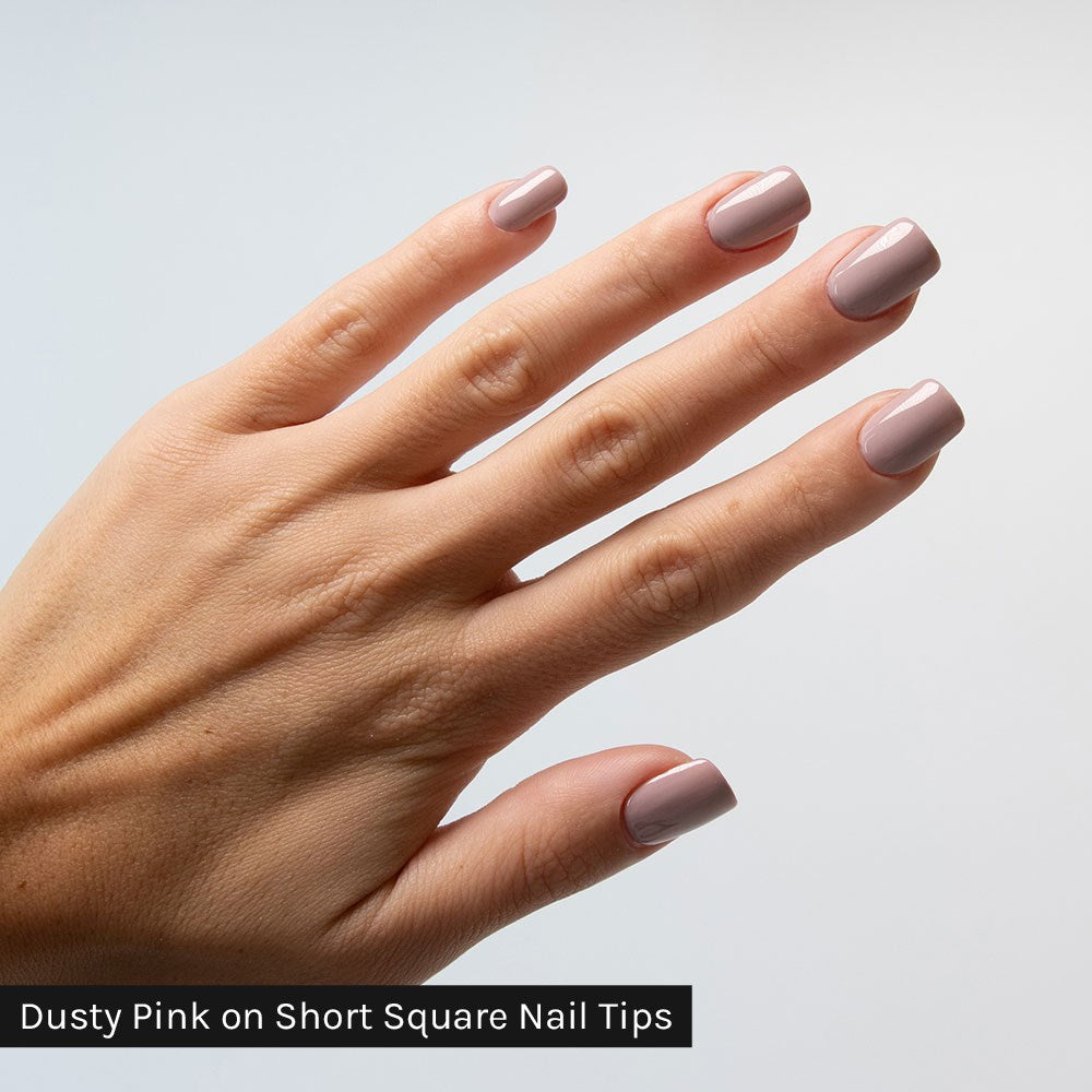 Gelous Short Square Nail Tips - photographed in New Zealand on model