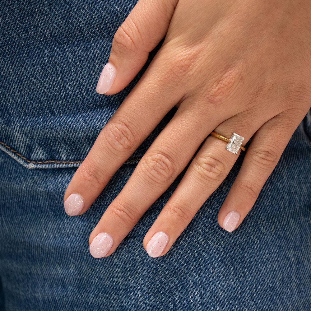 Gelous Fine Glitter Top Coat gel nail polish on model - photographed in New Zealand