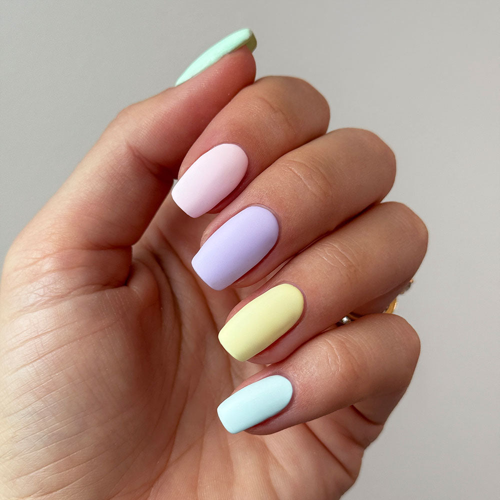 Gelous Matte Top Coat gel nail polish on model - photographed in New Zealand