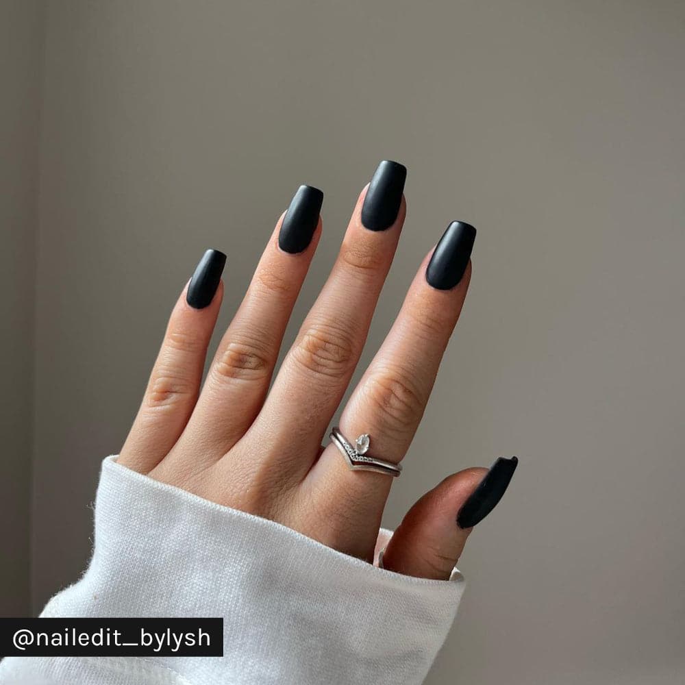 Gelous Matte Top Coat on Black Out gel nail polish - Instagram Photo