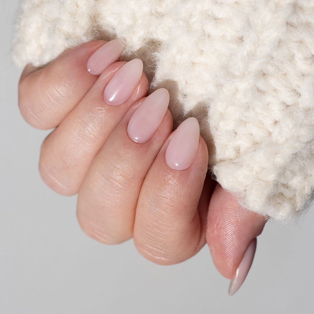 Gelous Satin Top Coat gel nail polish on model - photographed in New Zealand