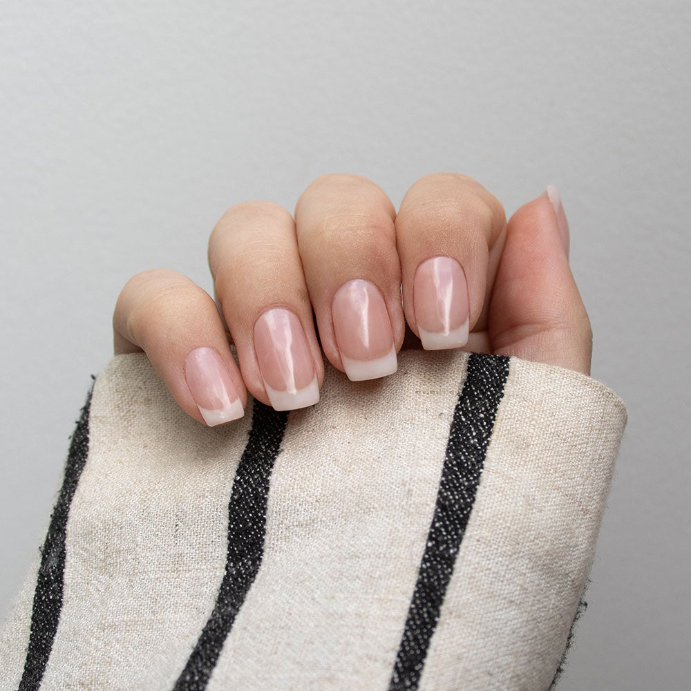 Gelous Satin Top Coat gel nail polish on model - photographed in New Zealand