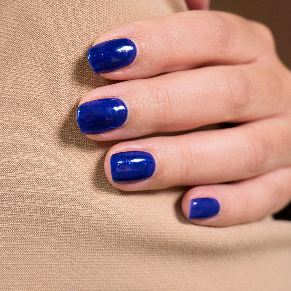 Gelous Deep Blue Sea gel nail polish - photographed in New Zealand on model