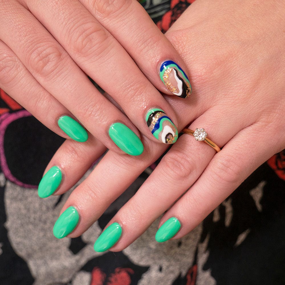 Gelous Green With Envy gel nail polish - photographed in New Zealand on model