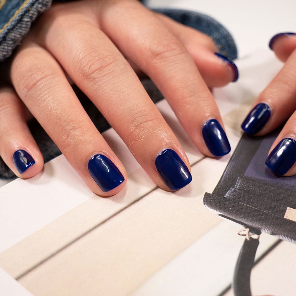 Gelous Into the Blue gel nail polish - photographed in New Zealand on model