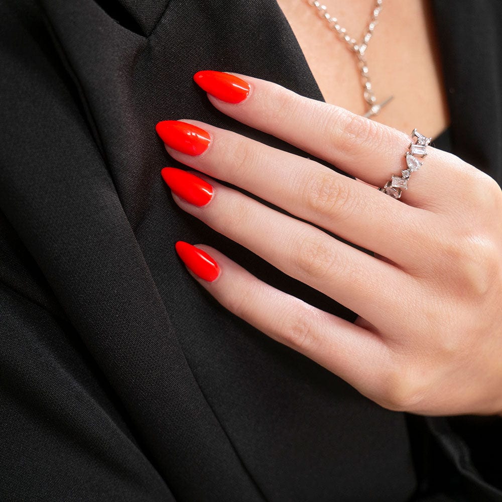 Gelous Lady in Red gel nail polish swatch - photographed in New Zealand