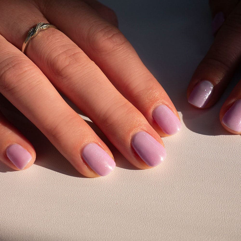 Gelous Lilac Ice gel nail polish - photographed in New Zealand on model