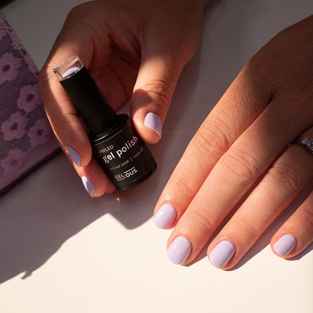 Gelous Lavender Whisper gel nail polish - photographed in New Zealand on model