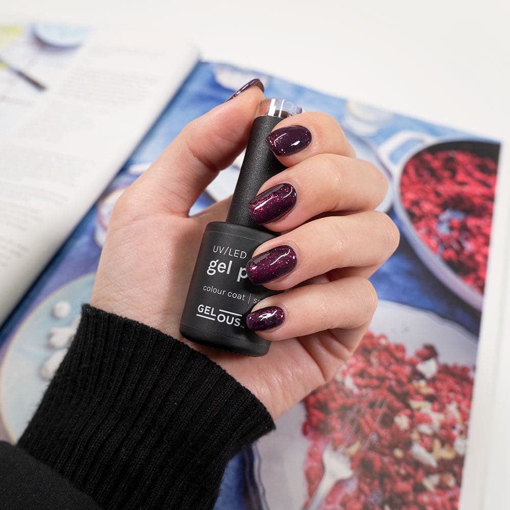 Gelous Sipping Sangria gel nail polish - photographed in New Zealand on model