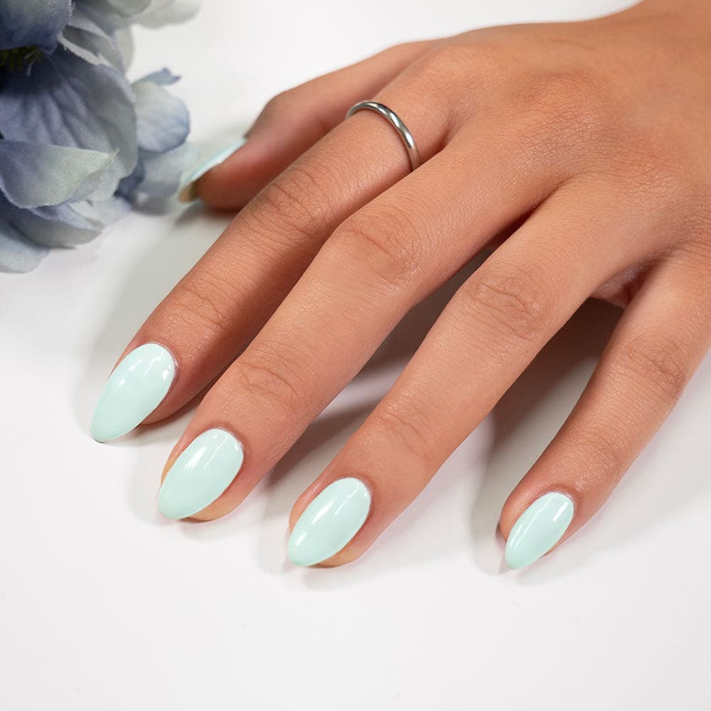 Gelous That&#39;s Mint gel nail polish - photographed in New Zealand on model