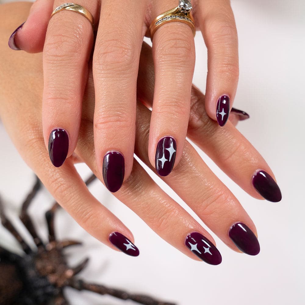 Gelous Vampy Purple gel nail polish - photographed in New Zealand on model